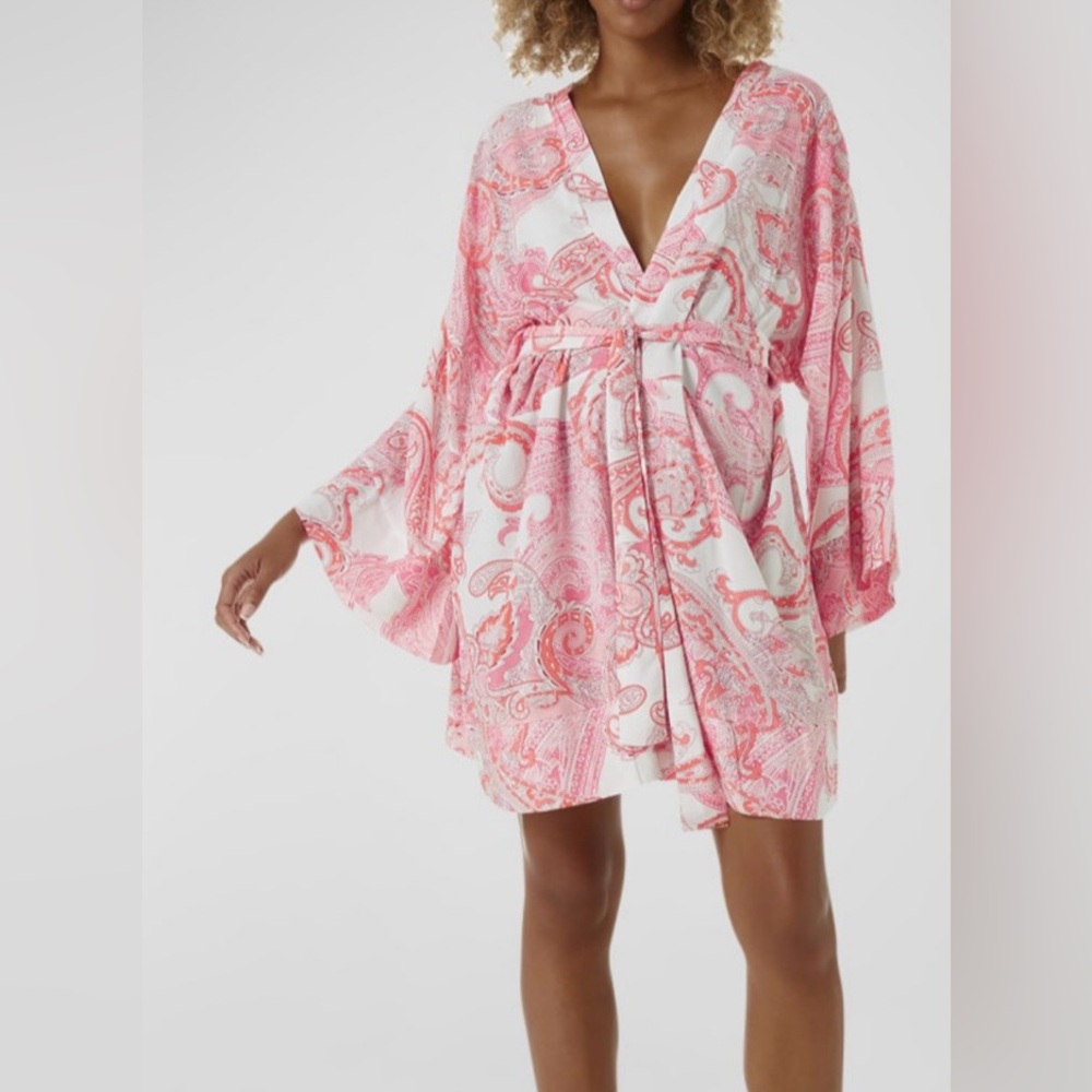 NWT Melissa Odabash Paisley Aria Belted Kaftan (OS)